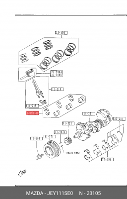 Шатунный подшипник JEY111SE0 MAZDA
