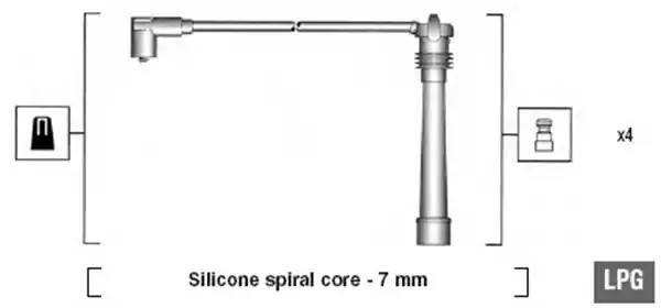 Ккомплект проводов зажигания 941095980634 MAGNETI MARELLI