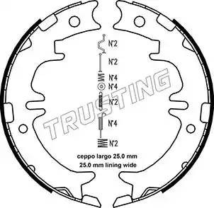 Комплект тормозных колодок, стояночная тормозная система 115311K TRUSTING
