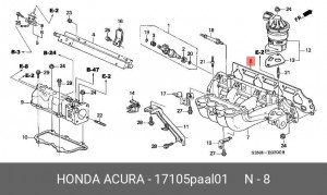 Прокладка, впускной коллектор 17105PAAL01 HONDA