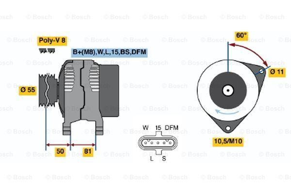 Генератор 0124655030 BOSCH