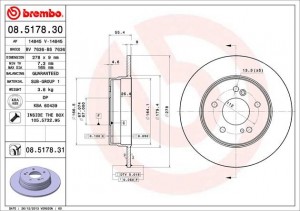 Тормозной диск 08.5178.30 BREMBO