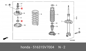 Ремкомплект, опора амортизационной стойки 51631-SV7-004 HONDA