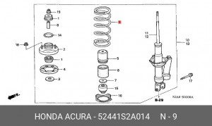Пружина ходовой части 52441S2A014 HONDA