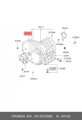 Уплотняющее кольцо, ступенчатая коробка передач 4314333000 HYUNDAI KIA