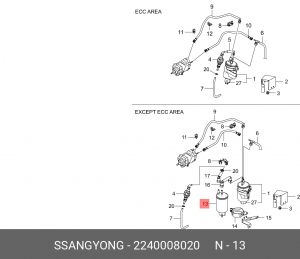 Топливный фильтр 2240008020 SSANG YONG