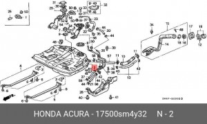 Топливный бак 17500SM4Y32 HONDA