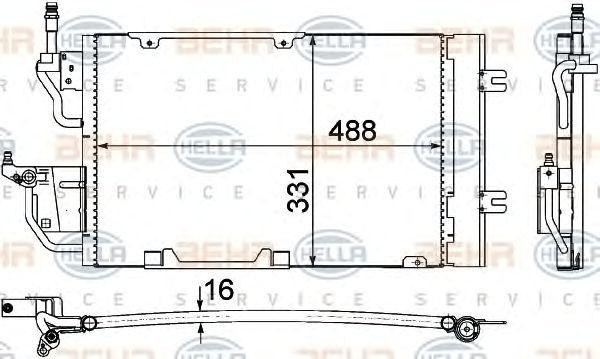 Конденсатор, кондиционер 8FC 351 302-371 HELLA