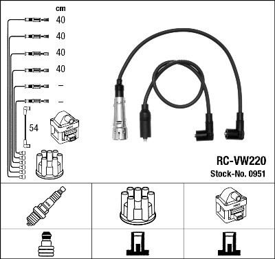 Ккомплект проводов зажигания RC-VW220 NGK NTK
