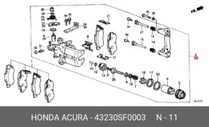 Ремкомплект, тормозной суппорт 43230SF0003 HONDA