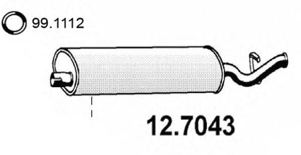 Глушитель выхлопных газов конечный 127043 ASSO