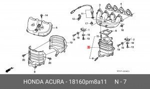 Катализатор 18160PM8A11 HONDA