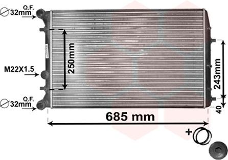 Радиатор, охлаждение двигател 76002006 VAN WEZEL