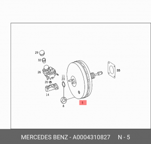 Усилитель тормозной системы A 000 431 08 27 MERCEDES BENZ