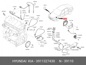 Блок управления, система впрыска 3911327430 HYUNDAI KIA