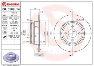 Тормозной диск 08.5569.14 BREMBO