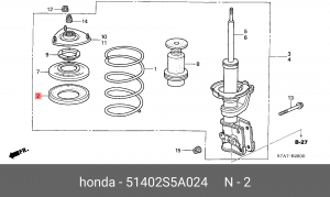 Прокладка пружины подвески 51402S5A024 HONDA