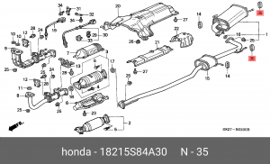 Кронштейн, система выпуска ОГ 18215S84A30 HONDA