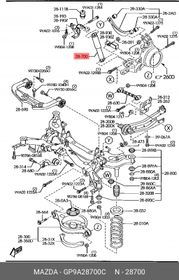 Амортизатор подвески GP9A28700C MAZDA