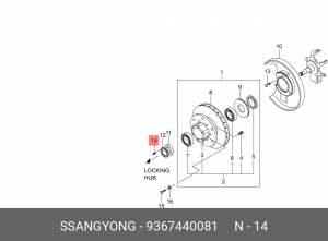 Болт крепления 9367440081 SSANG YONG
