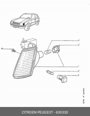 Фонарь указателя поворота 6303 30 CITROEN PEUGEOT