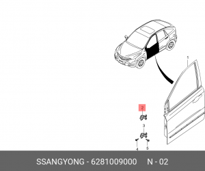 Петля - шарнир открывания двери 6281009000 SSANG YONG