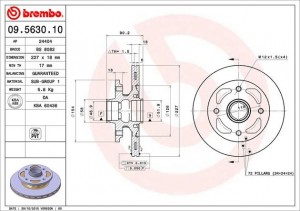 Тормозной диск 09.5630.10 BREMBO