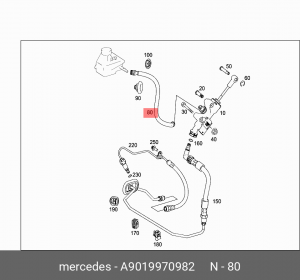 Трубка охлаждения воздушного компрессора A 901 997 09 82 MERCEDES BENZ