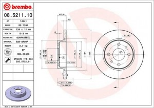 Тормозной диск 08.5211.10 BREMBO