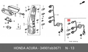 Лампа 34901SB3671 HONDA