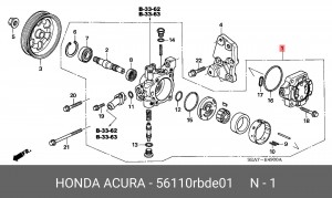 Гидравлический насос, рулевое управление 56110RBDE01 HONDA