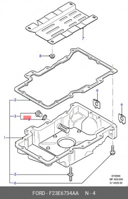 Уплотнительное кольцо, резьбовая пр F23E-6734-AA FORD