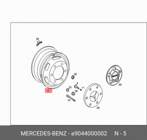 Диск колеса A9044000002 MERCEDES BENZ
