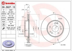 Тормозной диск 09.5627.10 BREMBO