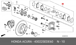 Комплект тормозных колодок, диско 43022SEDE60 HONDA