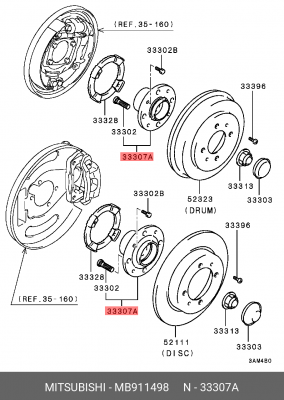 Комплект подшипника ступицы колеса MB911498 MITSUBISHI