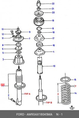 Амортизатор подвески AM93AX-18045-MA FORD