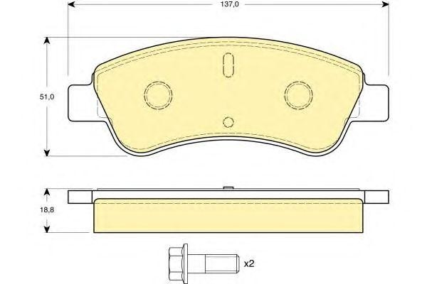 Комплект тормозных колодок, диско 6114634 GIRLING