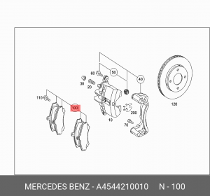 Комплект тормозных колодок, диско A 454 421 00 10 SMART