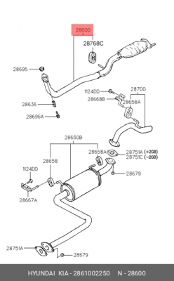 Катализатор 2861002250 HYUNDAI KIA