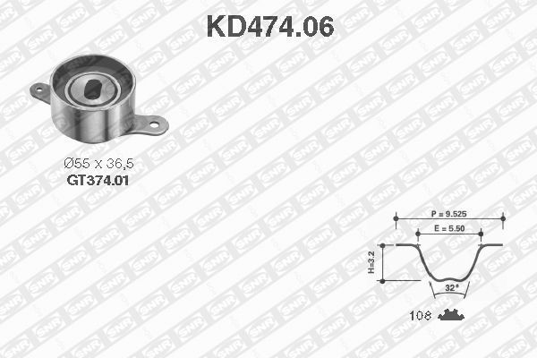 Комплект ремня ГРМ KD474.06 NTN SNR