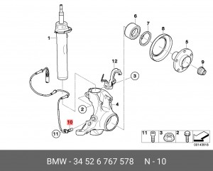 Датчик, частота вращения колеса 34 52 6 767 578 BMW
