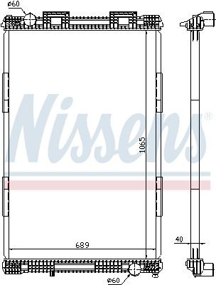 Радиатор, охлаждение двигател 628720 NISSENS