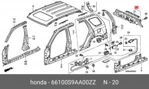 Деталь 66100S9AA00ZZ HONDA