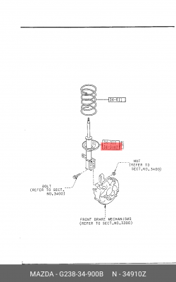 Амортизатор подвески G238-34-900B MAZDA