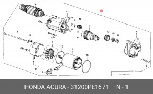 Стартер 31200PE1671 HONDA