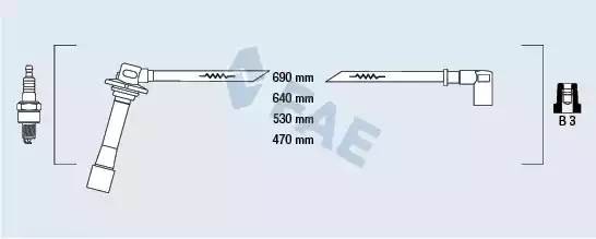 Ккомплект проводов зажигания 83641 FAE