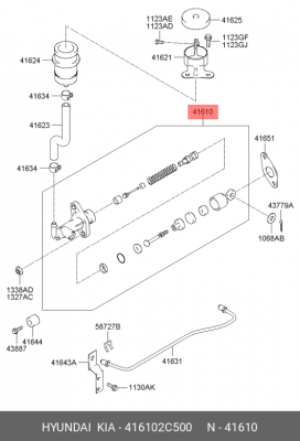 Главный цилиндр, система сцепления 416102C500 HYUNDAI KIA