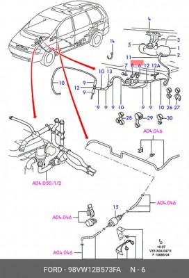 Клапан, управление воздуха-впускаемый воздух 98VW12B573FA FORD