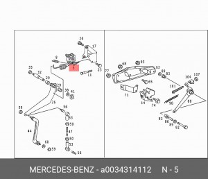 Регулятор тормозных сил A0034314112 MERCEDES BENZ